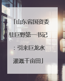 山东省国资委驻巨野第一书记：引来巨龙水 灌溉千亩田